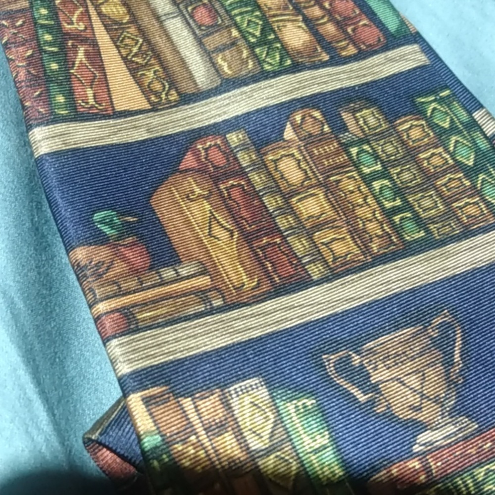 Vintage Tie Book Print Alynn Ex Libris Men's Librarian Gift Teacher Professor